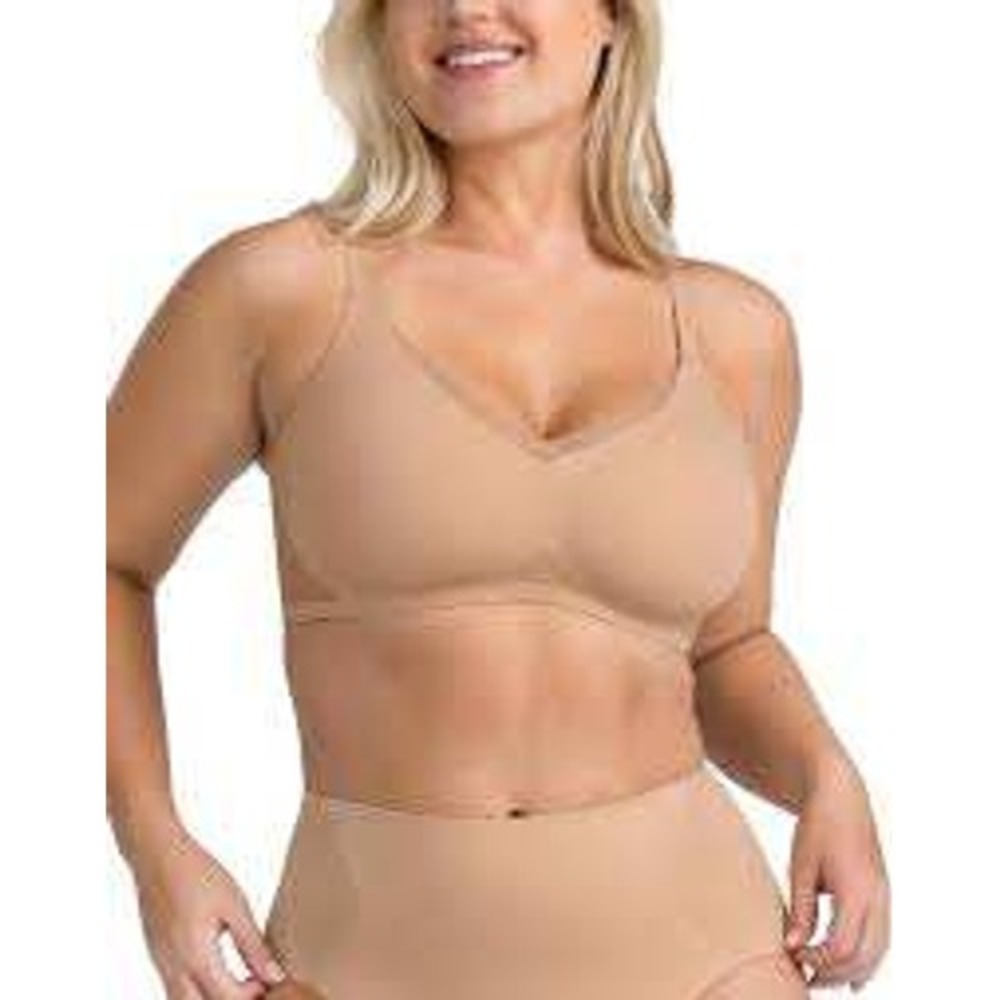 Honeylove LiftWear Crossover Bra Sand Beige Nude Wire-Free Size 1X LWBR0201